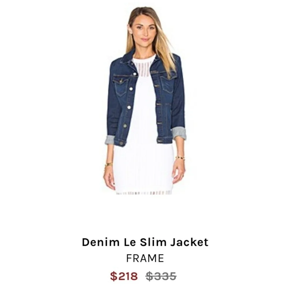 FRAME // ltd ed le slim denim jacket in medium blue denim shore coast - Picture 9 of 16
